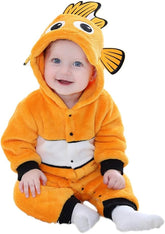 Kiddo Kouture: Unisex Baby Flannel Romper Animal Onesie Costume Hooded Cartoon Outfit Suit
