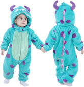 Kiddo Kouture: Unisex Baby Flannel Romper Animal Onesie Costume Hooded Cartoon Outfit Suit