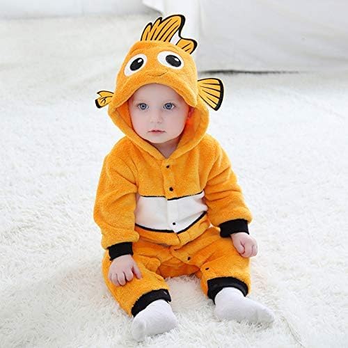 Kiddo Kouture: Unisex Baby Flannel Romper Animal Onesie Costume Hooded Cartoon Outfit Suit