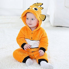 Kiddo Kouture: Unisex Baby Flannel Romper Animal Onesie Costume Hooded Cartoon Outfit Suit
