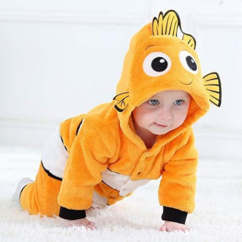 Kiddo Kouture: Unisex Baby Flannel Romper Animal Onesie Costume Hooded Cartoon Outfit Suit