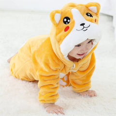 Kiddo Kouture: Unisex Baby Flannel Romper Animal Onesie Costume Hooded Cartoon Outfit Suit
