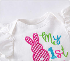 Kiddo Kouture: Baby Girl Easter Outfits Set Tutu Dress Egg Bunny 4PCS Bodysuit